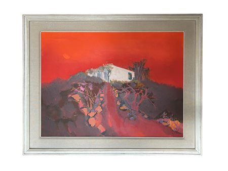 Antonio Borsato (1911 - 1982) 
Casa al tramonto 1970
olio su tela 58 x 78 cm