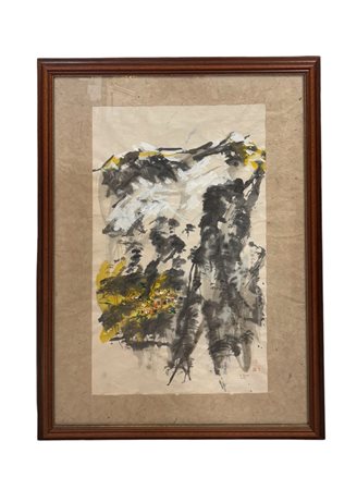  
Scuola Giapponese - Dipinto su carta di riso 
 