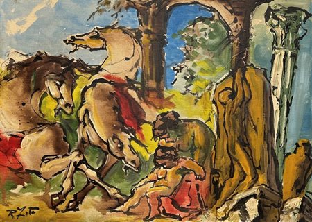 Rodolfo Zito (1924 - 1995) 
Senza titolo 
Olio su tela 50 x 70 cm