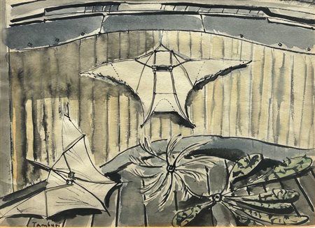 Orfeo Tamburi (1910 - 1994) 
Senza titolo 
acquarello e china su carta 21,50 x 29,30 cm
