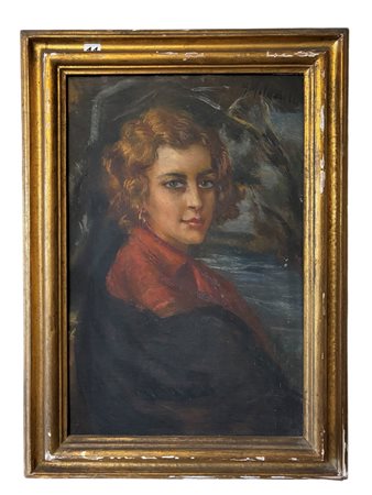 Giuseppe Maldarelli (1885 - 1958) 
Ritratto femminile 
olio su tavola 61 x 40 cm