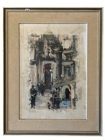 Alvaro Danti (1911 - 1985) 
Scorcio di città 1977
olio su tela 70,5 x 50 cm