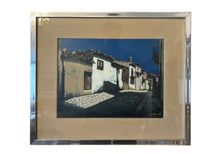 Giuseppe Gallà (1935 - ?) 
Scorcio di paese 
olio su tela 30 x 40 cm