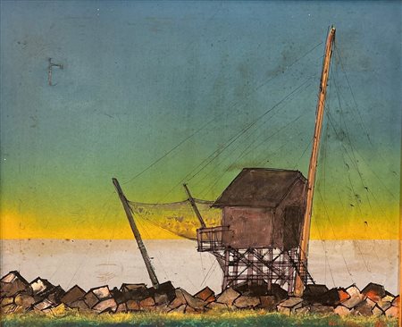 Piero C.  Antinori (XX secolo - ) 
Trabucco 1967
olio su tela 50 x 60 cm