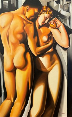Tamara De Lempicka (copia da) (copia da) (1898 - 1980) 
Copia Da De Lempicka 
olio su tela 80 x 50 m