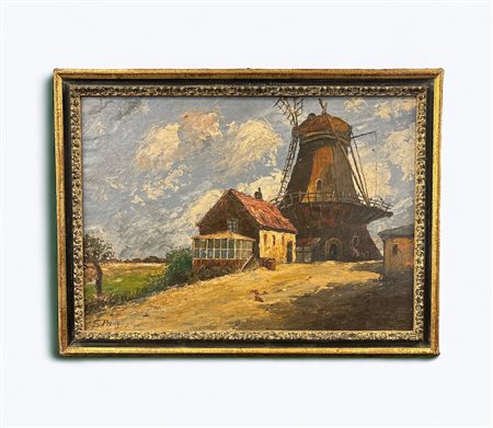  
Mulino a vento Pittore francese  - prima metà del XX secolo
Olio su tavola 46 x 65 cm