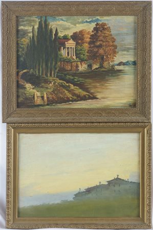  
Coppia di dipinti  fine del XIX secolo - inizi del XX secolo
olio su tela 24 x 21 cm