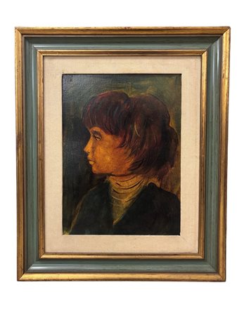 Manuel Campus (1928 - ) 
Profilo di fanciulla 
olio su tela 40 x 30 cm
