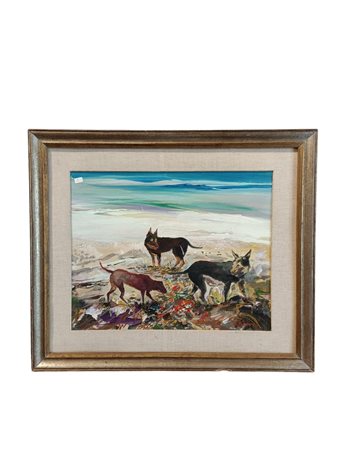 Giuseppe Marino (1916 - 1975) 
 
olio e tempera su cartoncino 40 x 49 cm