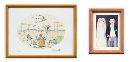 AUTORI VARI (ANTONIO BUENO E ANTONIO POSSENTI) - Lotto unico di 2 litografie