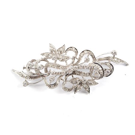 SPILLA in oro bianco 18 KT con diamanti