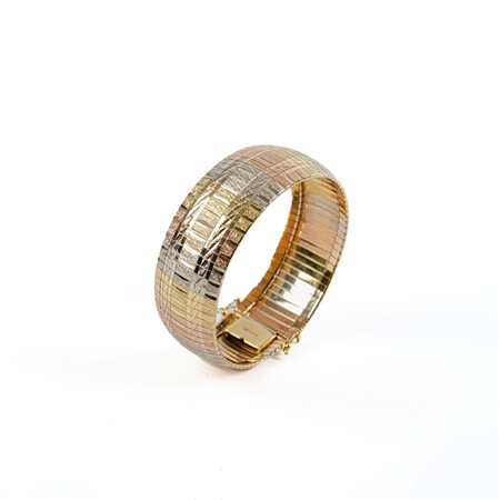 BRACCIALE semi rigido in oro giallo, rosa e bianco 18 KT