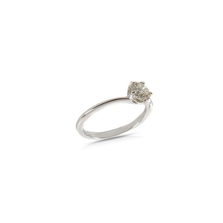 ANELLO SOLITARIO in oro bianco 18 KT con brillanti