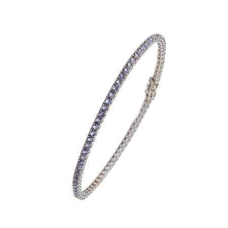 TENNIS in oro bianco 18 KT con tanzanite