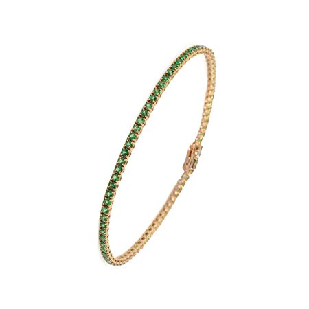 TENNIS in oro giallo 18 KT con tsavorite