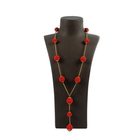 COLLANA in oro giallo 18 KT con corallo