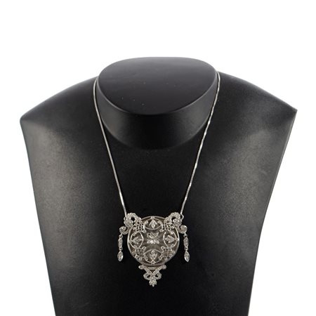 COLLANA in oro bianco 18 KT con diamanti