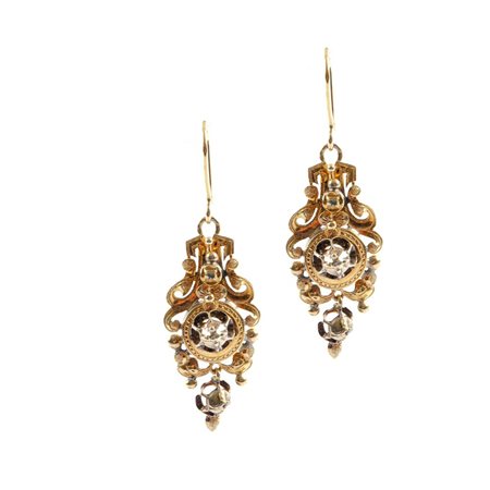 ORECCHINI in oro giallo 9 KT e diamanti