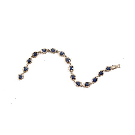 BRACCIALE in oro giallo 9 KT con diamanti e zaffiri