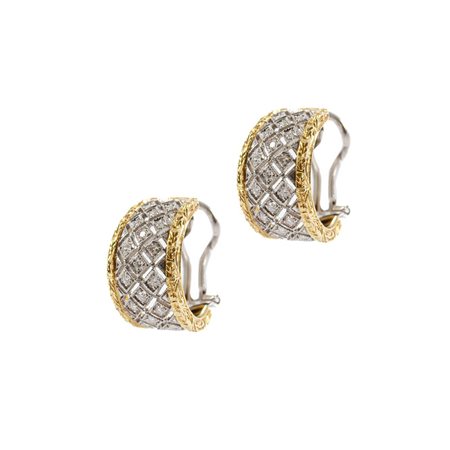 ORECCHINI in oro giallo e bianco 18 KT con brillanti