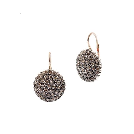 ORECCHINI a toppa in oro giallo 9 KT e argento con diamanti