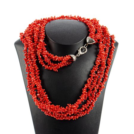 COLLANA a quattro fili in corallo