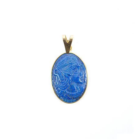 PENDENTE in oro giallo 18 KT e lapis