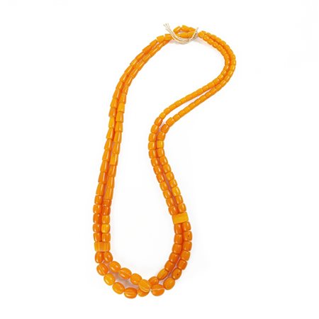 COLLANA a due fili in ambra