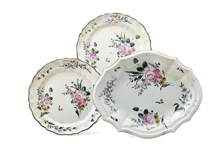 Manifattura di Ferniani, Faenza, seconda metà del secolo XVIII. Lotto composto