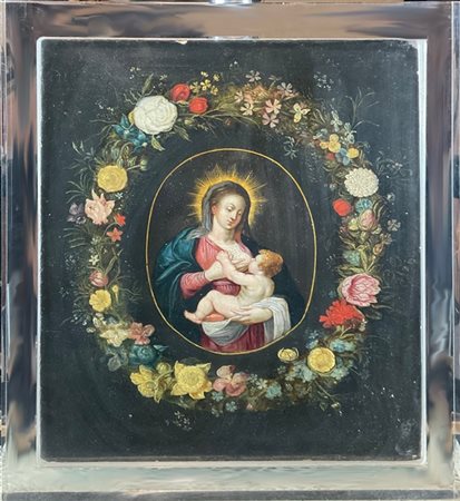 Scuola del nord Europa del secolo XVIII

"Madonna con Bambino dentro una ghirla