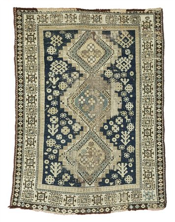 Tappeto Schirwan, Caucaso, fine secolo XIX. Decoro Kuba con tre medaglioni romb