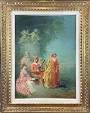 Ignoto

"Concerto galante"
olio su tavola (cm 50x37) 
in cornice (difetti e res