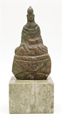 Intaglio raffigurante Buddha assiso, le mani in gesto di bhumisparsha mudra, in