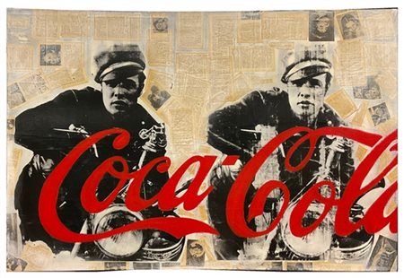 Ignoto "Senza titolo" 2011
tecnica mista e collage su tela (106x157) firmato Mi