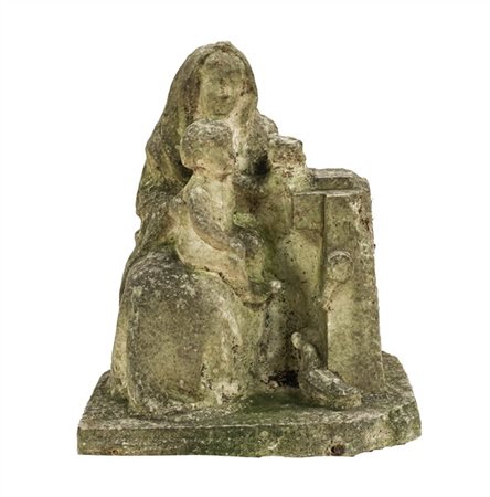 Ignoto. Madonna con Bambino, scultura in marmo (?) (h cm 40) (difetti e mancanz