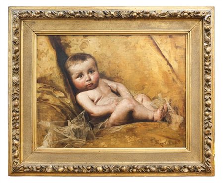 Giacomo Grosso "Il bambino" 1888
olio su tela (cm 52x68)
firmato e datato in bas