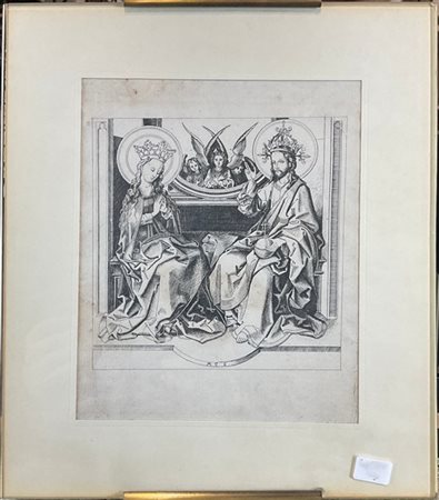 Riproduzione da un'incisione di Martin Schongauer raffigurante "Cristo benedice
