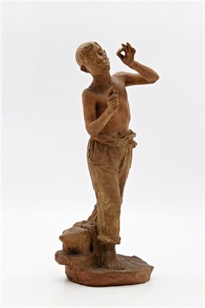 Costantino Barbella "Il riposo del fabbro" 1904
scultura in terracotta (cm 30x14
