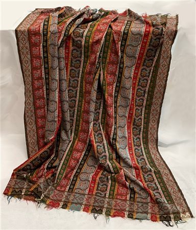 Scialle Kashmir, Francia, Lione, fine secolo XIX. Tessuto a mano in lana con te