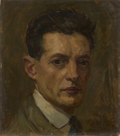 Giuseppe Facchinetti "Autoritratto" 1935
olio su compensato (cm 31x27)
firmato e
