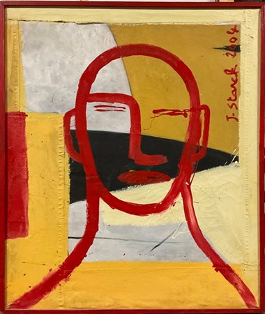 Jean Starck "Senza titolo" 2004, tecnica mista su tela (cm 110x91) firmato e dat