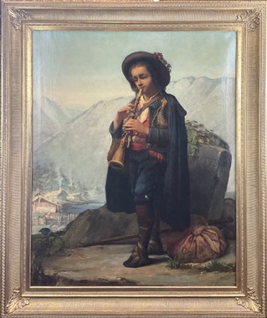 Ignoto del secolo XIX

"Pastorello" 
olio su tela (cm 79x62)
reca firma non per