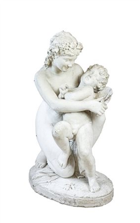 Ignoto di fine secolo XIX
Gruppo in gesso raffigurante una baccante che taglia