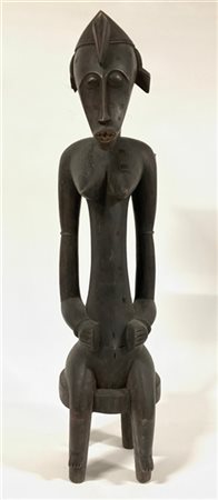 Arte Africana, Mali. Bamana, scultura in legno raffigurante figura femminile as