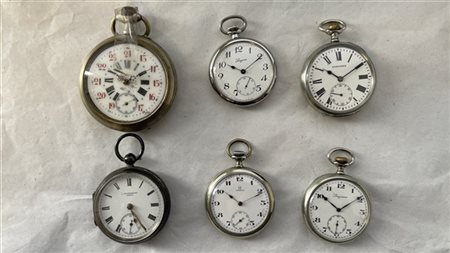 Lotto composto da sei orologio da tasca, di cui tre Longines e un Omega