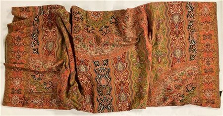 Scialle Kashmir, Inghilterra, fine secolo XIX. Tessuto in lana con telaio a tir