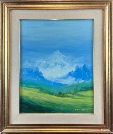 Carla Cornalba "Vapori terrestri" acrilico su tela (cm 50x40) firmato in basso