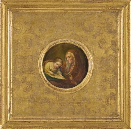 Scuola della fine del secolo XVIII

"Educazione della Vergine"
olio su cartone