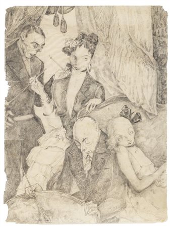 Félice Desclabissac Lotto composto da una tecnica mista e un carboncino su carta