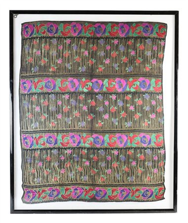 Manifattura di Vienna (?) probabilmente Jugendstil. Frammento di tessuto per ab